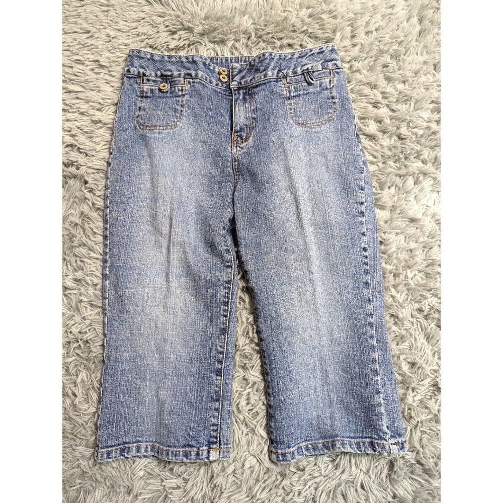 Carolina Blues Womens‎ Capri Jeans Size 6 Blue Mom Double Button Pockets Vintage
